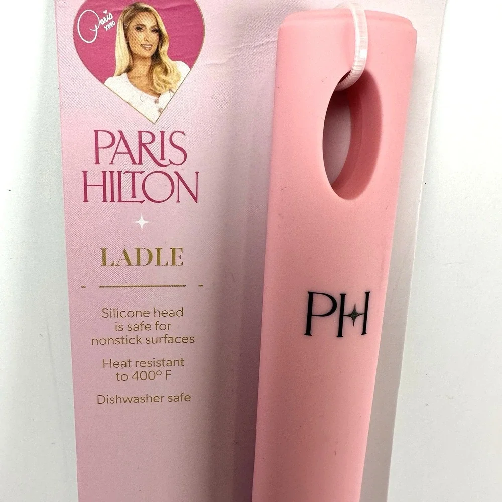 Paris Hilton Pink Silicone Ladle Speckled Kitchen Utensil NWT Cute